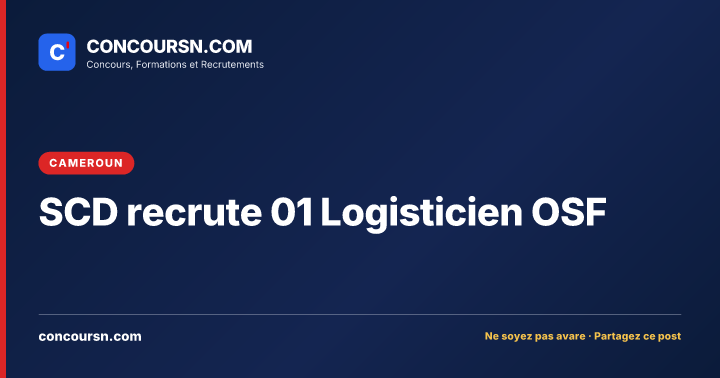 Illustration de l’article : SCD recrute 01 Logisticien OSF