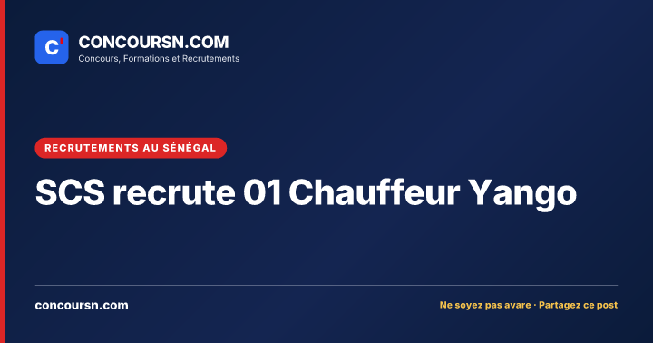 Illustration de l’article : SCS recrute 01 Chauffeur Yango