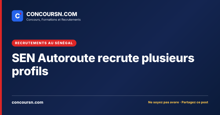 Illustration de l’article : SEN Autoroute recrute plusieurs profils