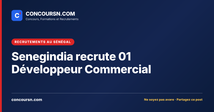 Illustration de l’article : Senegindia recrute 01 Développeur Commercial