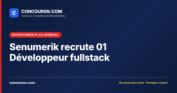 Illustration de l’article : Senumerik recrute 01 Développeur fullstack