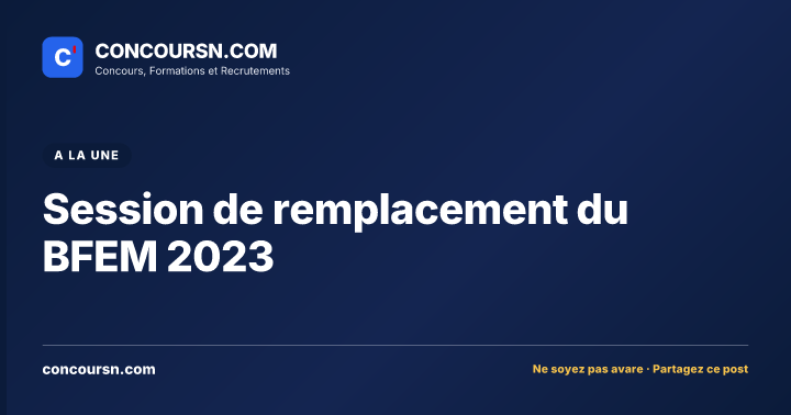 Illustration de l’article : Session de remplacement du BFEM 2023