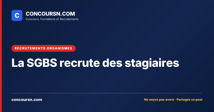 Illustration de l’article : La SGBS recrute des stagiaires