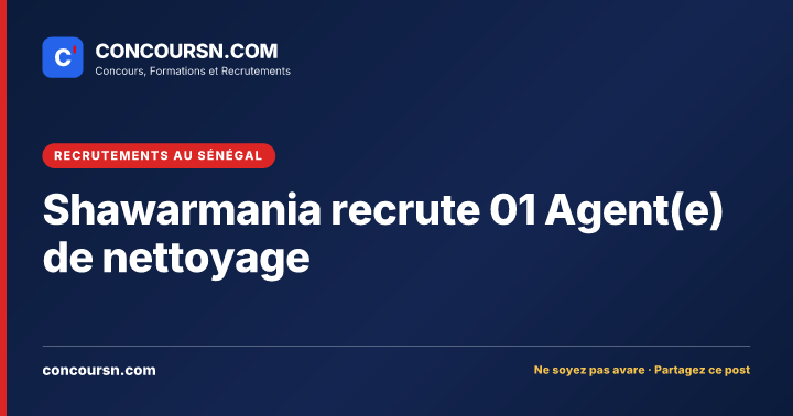 Illustration de l’article : Shawarmania recrute 01 Agent(e) de nettoyage
