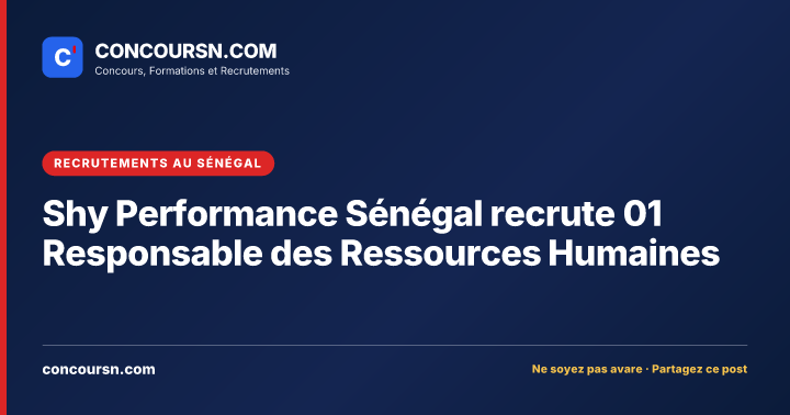 Illustration de l’article : Shy Performance Sénégal recrute 01 Responsable des Ressources Humaines