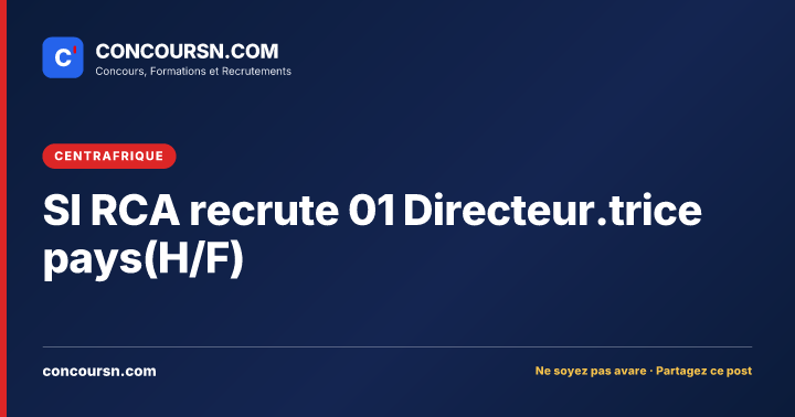 Illustration de l’article : SI RCA recrute 01 Directeur.trice pays(H/F)