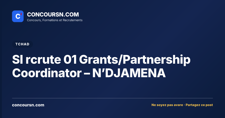 SI rcrute 01 Grants/Partnership Coordinator – N’DJAMENA