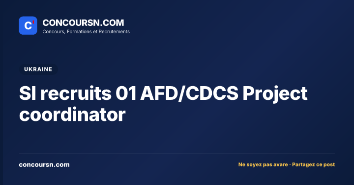 Illustration de l’article : SI recruits 01 AFD/CDCS Project coordinator