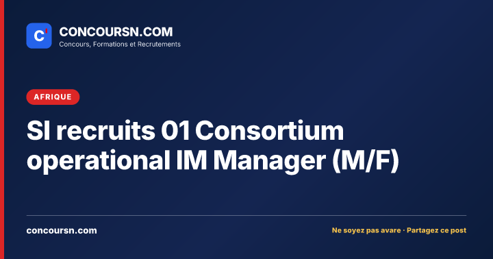 Illustration de l’article : SI recruits 01 Consortium operational IM Manager (M/F)