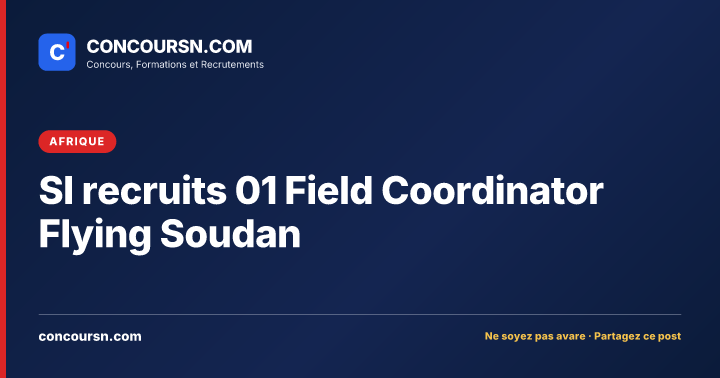 Illustration de l’article : SI recruits 01 Field Coordinator Flying Soudan
