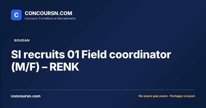 Illustration de l’article : SI recruits 01 Field coordinator (M/F) – RENK