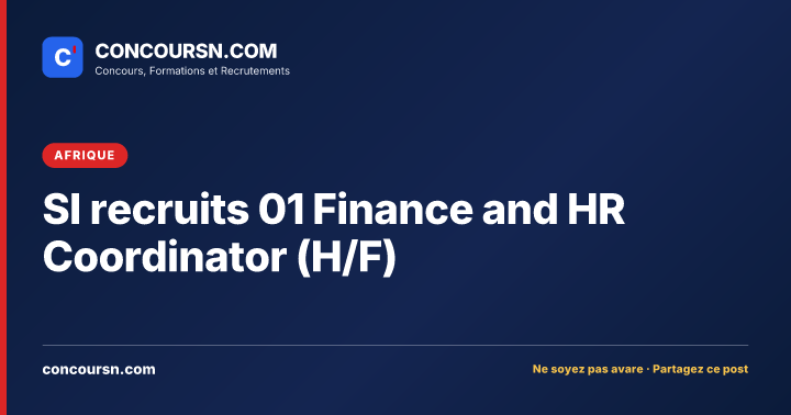 Illustration de l’article : SI recruits 01 Finance and HR Coordinator (H/F)