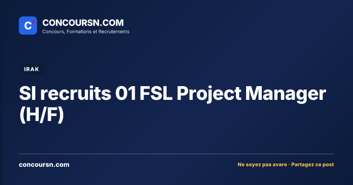 Illustration de l’article : SI recruits 01 FSL Project Manager (H/F)