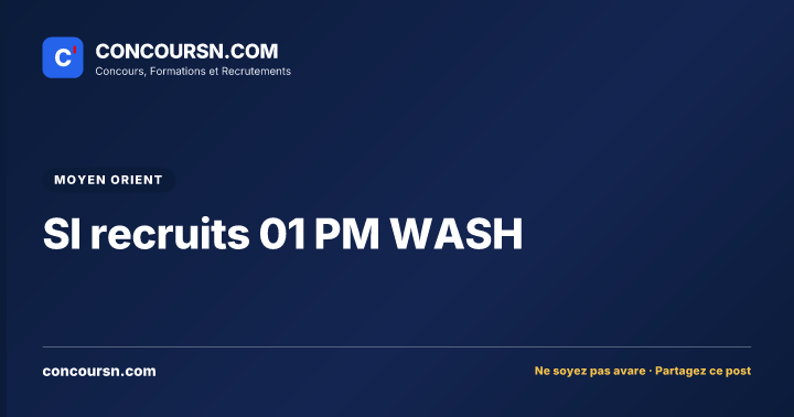 Illustration de l’article : SI recruits 01 PM WASH