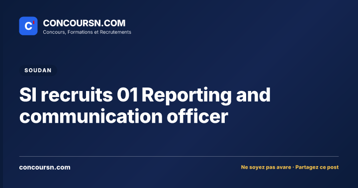 Illustration de l’article : SI recruits 01 Reporting and communication officer