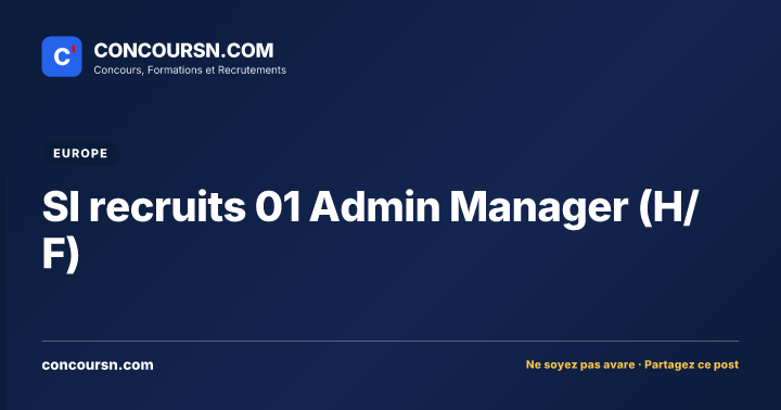 Illustration de l’article : SI recruits 01 Admin Manager (H/F)