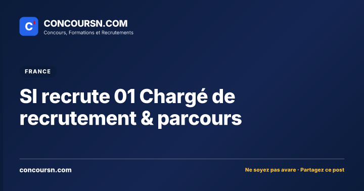 Illustration de l’article : SI recrute 01 Chargé de recrutement & parcours