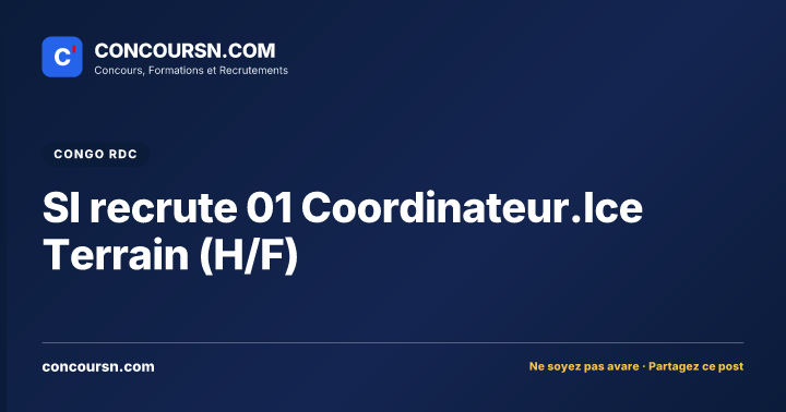 Illustration de l’article : SI recrute 01 Coordinateur.Ice Terrain (H/F)