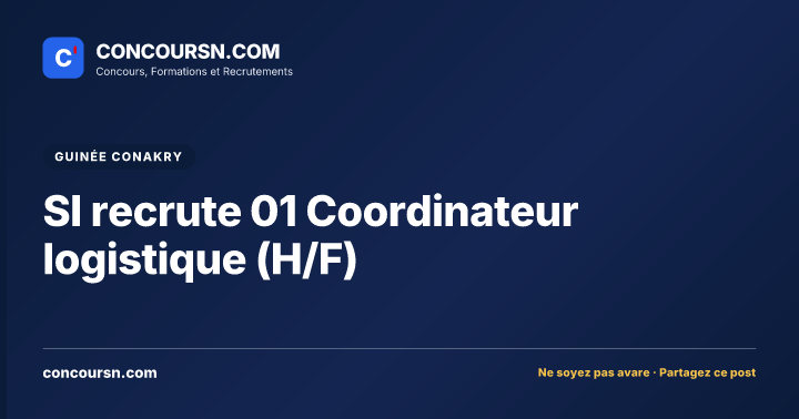 Illustration de l’article : SI recrute 01 Coordinateur logistique (H/F)
