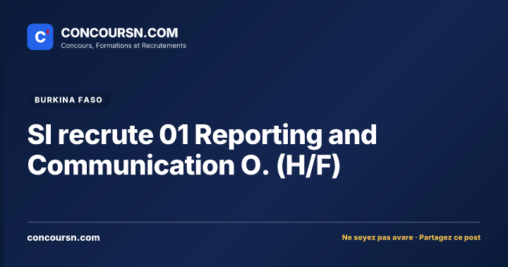 Illustration de l’article : SI recrute 01 Reporting and Communication O. (H/F)