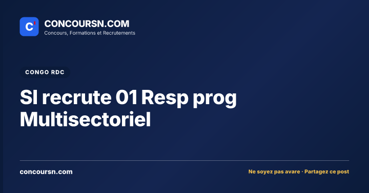 Illustration de l’article : SI recrute 01 Resp prog Multisectoriel