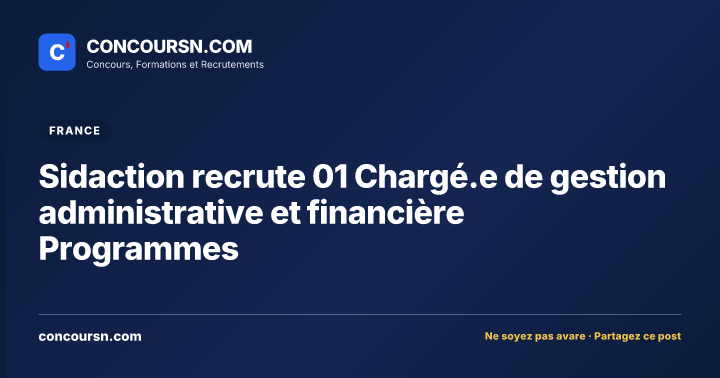 Illustration de l’article : Sidaction recrute 01 Chargé.e de gestion administrative et financière Programmes
