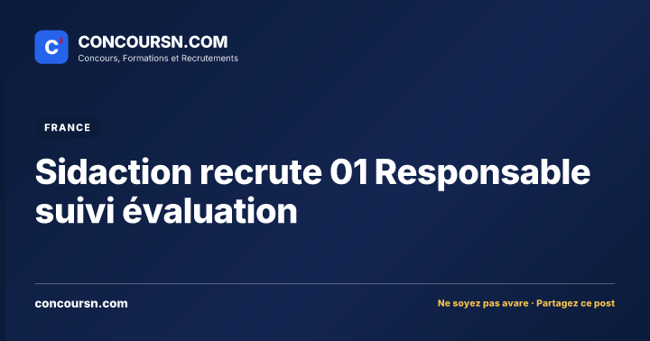 Illustration de l’article : Sidaction recrute 01 Responsable suivi évaluation