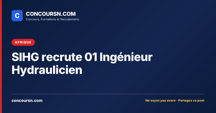 Illustration de l’article : SIHG recrute 01 Ingénieur Hydraulicien
