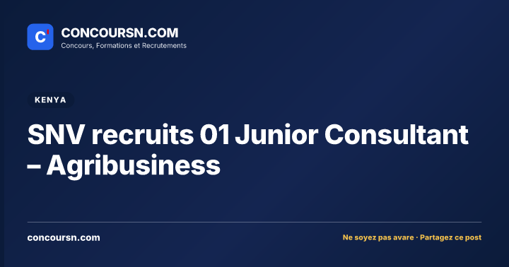 Illustration de l’article : SNV recruits 01 Junior Consultant – Agribusiness