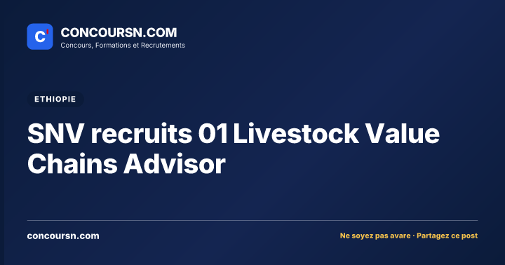 Illustration de l’article : SNV recruits 01 Livestock Value Chains Advisor