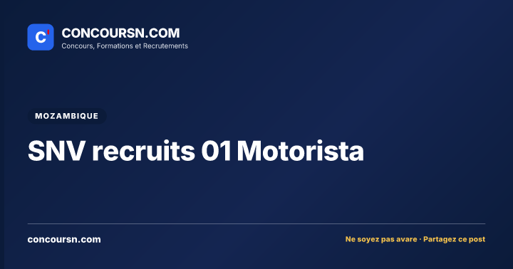 Illustration de l’article : SNV recruits 01 Motorista