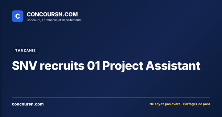 Illustration de l’article : SNV recruits 01 Project Assistant