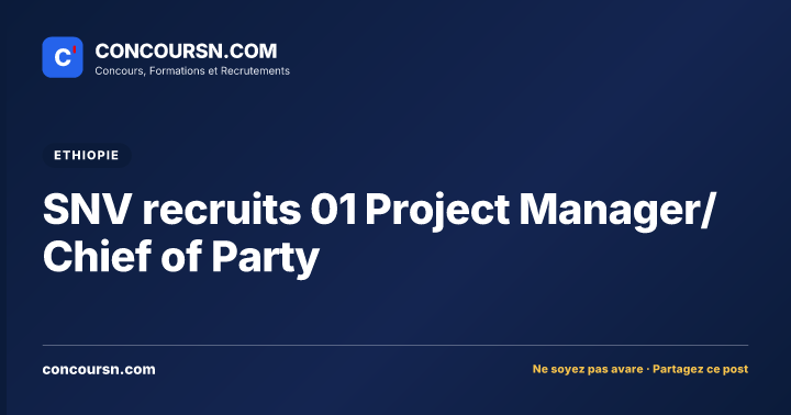 Illustration de l’article : SNV recruits 01 Project Manager/Chief of Party