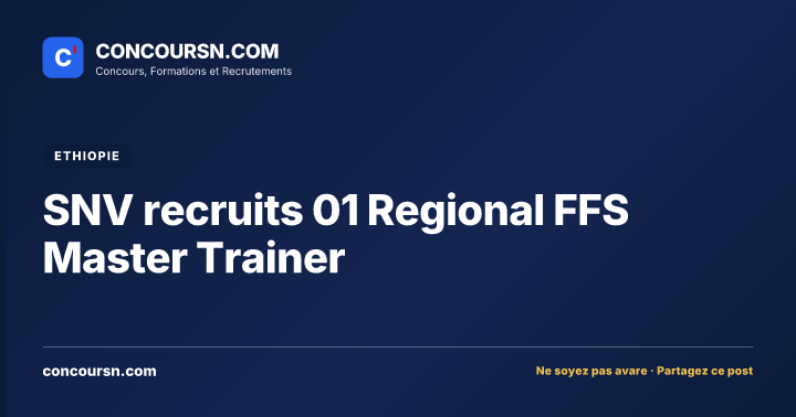 Illustration de l’article : SNV recruits 01 Regional FFS Master Trainer