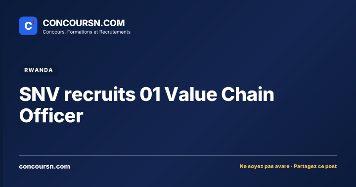 Illustration de l’article : SNV recruits 01 Value Chain Officer