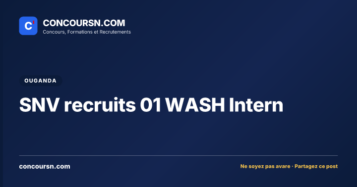 Illustration de l’article : SNV recruits 01 WASH Intern
