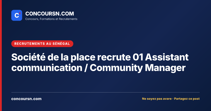 Illustration de l’article : Société de la place recrute 01 Assistant communication / Community Manager