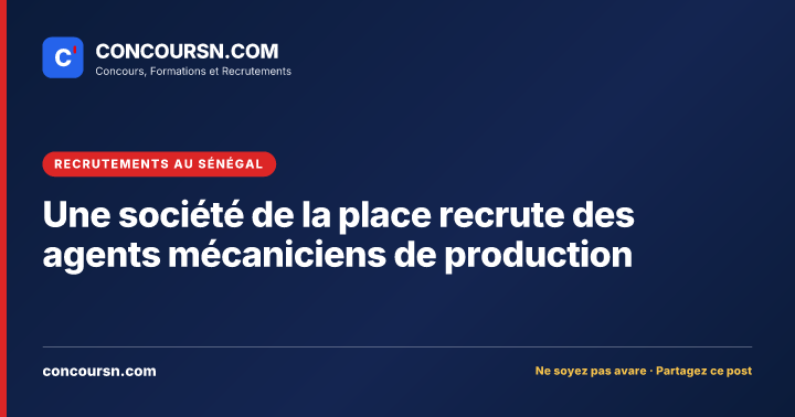 Illustration de l’article : Une société de la place recrute des agents mécaniciens de production