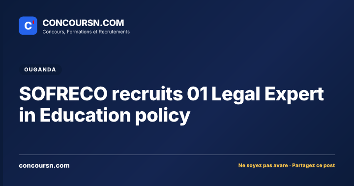 Illustration de l’article : SOFRECO recruits 01 Legal Expert in Education policy