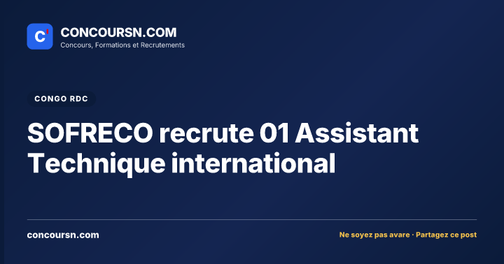 Illustration de l’article : SOFRECO recrute 01 Assistant Technique international