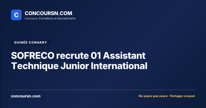 Illustration de l’article : SOFRECO recrute 01 Assistant Technique Junior International
