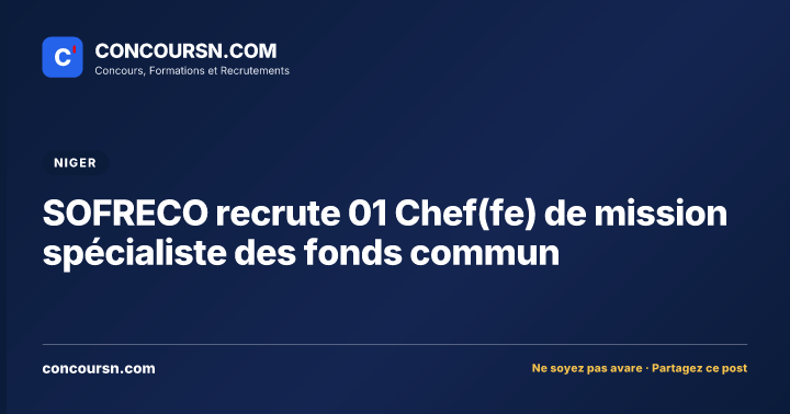 Illustration de l’article : SOFRECO recrute 01 Chef(fe) de mission spécialiste des fonds commun