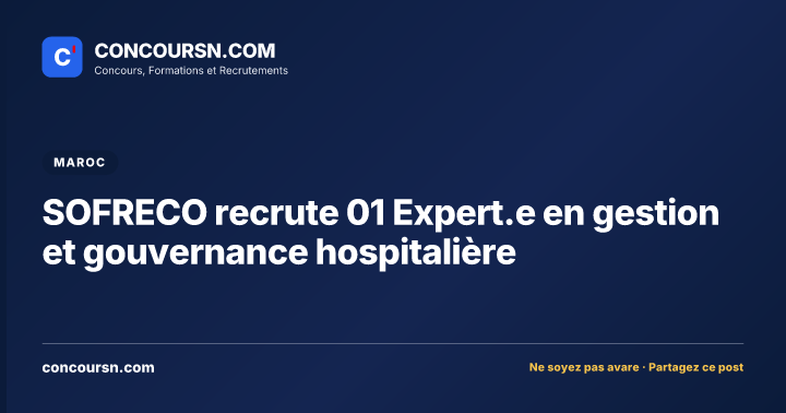 Illustration de l’article : SOFRECO recrute 01 Expert.e en gestion et gouvernance hospitalière