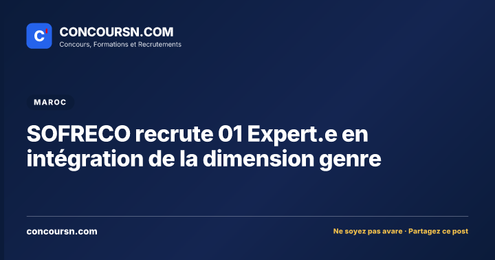 Illustration de l’article : SOFRECO recrute 01 Expert.e en intégration de la dimension genre
