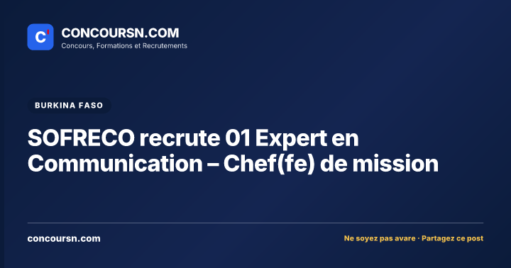 Illustration de l’article : SOFRECO recrute 01 Expert en Communication – Chef(fe) de mission