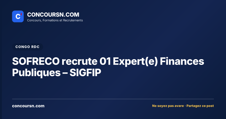 Illustration de l’article : SOFRECO recrute 01 Expert(e) Finances Publiques – SIGFIP