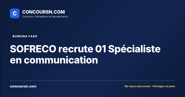Illustration de l’article : SOFRECO recrute 01 Spécialiste en communication