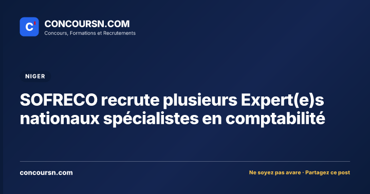 Illustration de l’article : SOFRECO recrute plusieurs Expert(e)s nationaux spécialistes en comptabilité