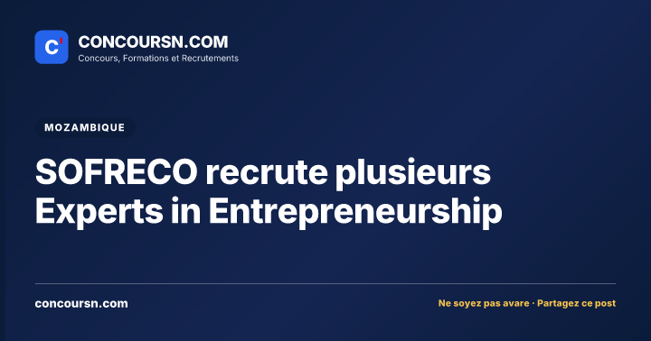 Illustration de l’article : SOFRECO recrute plusieurs Experts in Entrepreneurship