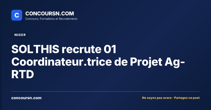 Illustration de l’article : SOLTHIS recrute 01 Coordinateur.trice de Projet Ag-RTD
